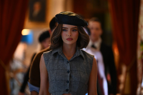 Maura Higgins wearing a beret while competing in The Traitors.