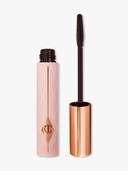 Charlotte Tilbury Pillow Talk Push Up Lashes Mascara light pink vial of mascara on light gray background