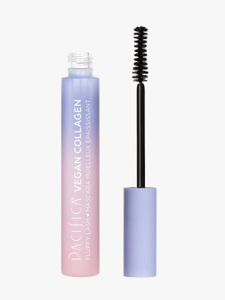 Pacifica Vegan Collagen Fluffy Lash Mascara purple to pink gradient vial of mascara on light gray background