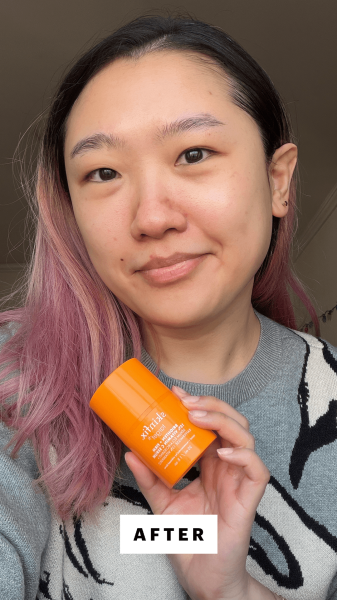 Han after applying the SkinFix Brighten  Firm 15 Vitamin C Serum