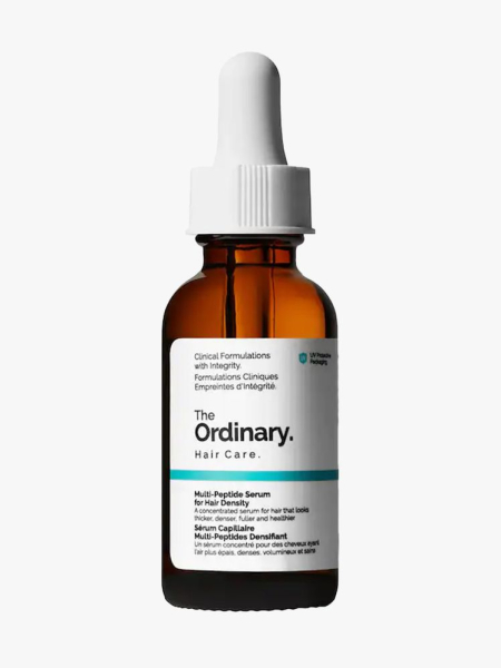 The Ordinary Multi-Peptide Treatment for Hair Density in branded dropper component on a light gray background